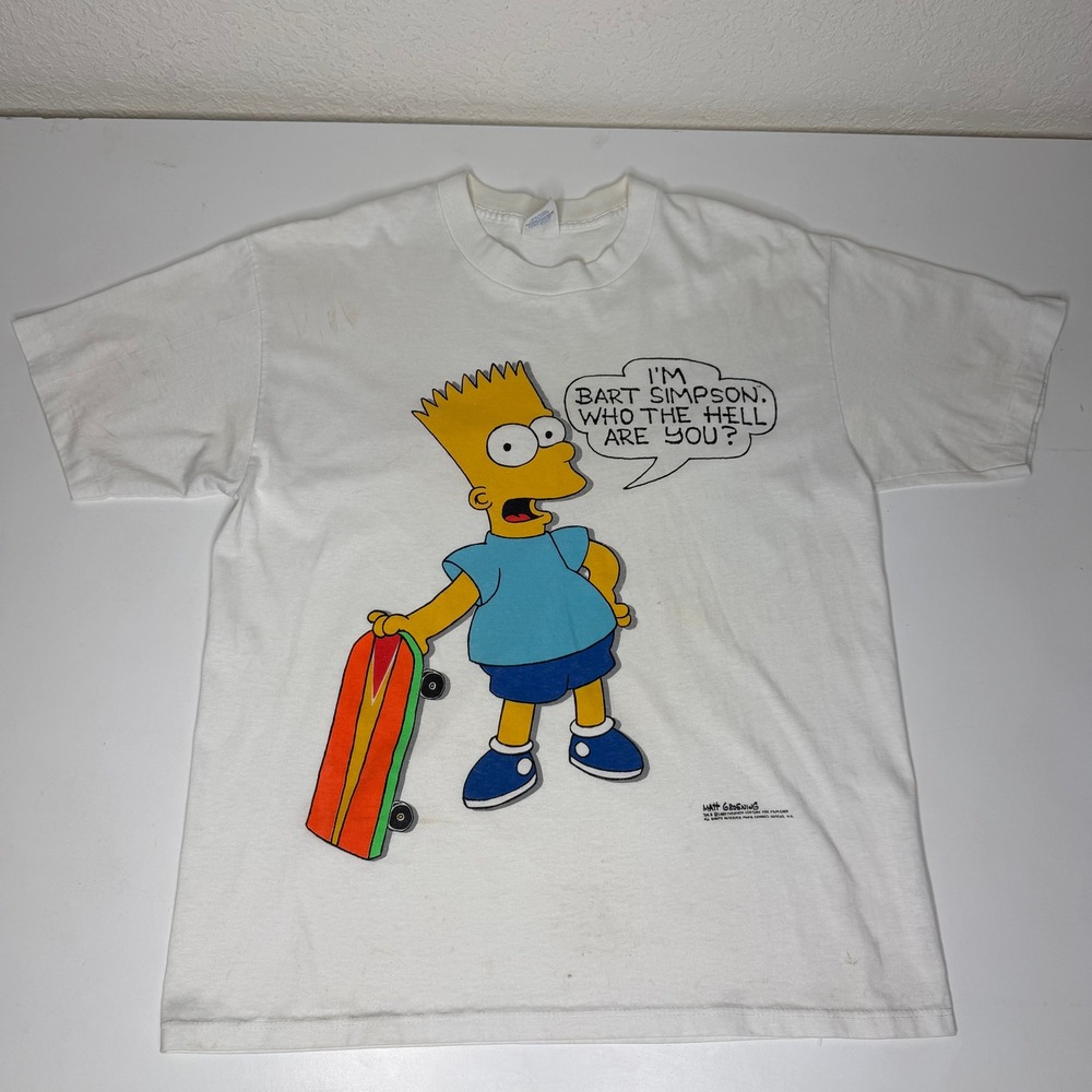 Spring Ford Vintage 1989 The Simpsons Bart Simpson Skateboard T-Shirt Large